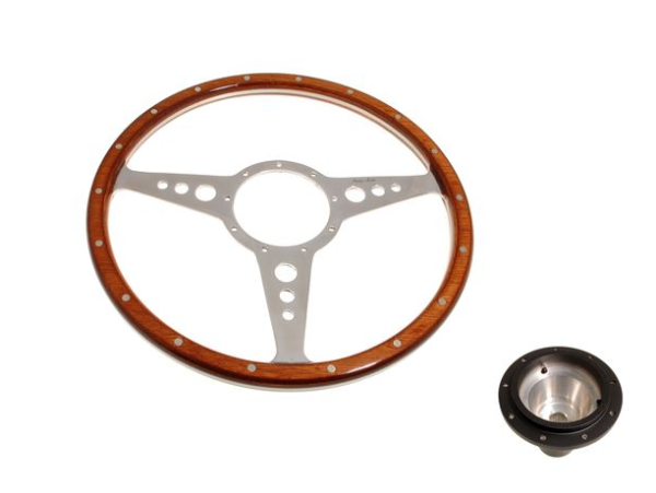 5-VOLANTE Y CENTRO-Moto-Lita-Madera-14"-Columna fija-Plano-Radios pulidos