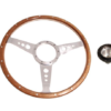 5-VOLANTE Y CENTRO-Moto-Lita-Madera-15"-Columna fija-Plano-Bocina original-Emp.-Agarre grueso