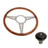 5-VOLANTE Y CENTRO-Moto-Lita-Madera-15"-Columna ajustable-Plano-Radios pulidos