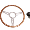 5-VOLANTE Y CENTRO-Moto-Lita-Madera-15"-Columna ajustable-Curvatura-Radios pulidos