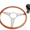 5-VOLANTE Y CENTRO-Moto-Lita-Madera-15"-Columna ajustable-Bocina original-Plano-Agarre grueso