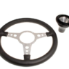 6-VOLANTE Y CENTRO-Moto-Lita-Cuero-14"-Columna fija-Plano-Radios pulidos