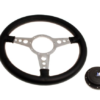 6-VOLANTE Y CENTRO-Moto-Lita-Cuero-15"-Columna fija-Plano-Radios pulidos