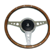 11-VOLANTE Y CENTRO-Moto-Lita-Madera-13"-Radios perforados-Plano-Agarre grueso