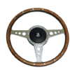 11-VOLANTE Y CENTRO-Moto-Lita-Madera-14"-Radios perforados-Plano-Agarre grueso