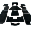 1-JUEGO DE ALFOMBRAS TUPIDAS-Alta calidad-Negro
