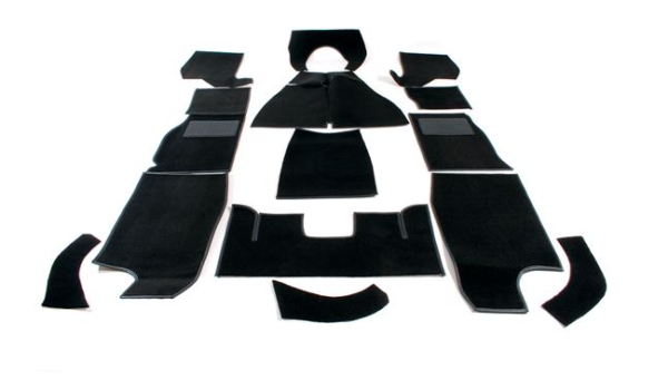 1-JUEGO DE ALFOMBRAS TUPIDAS-Alta calidad-Negro