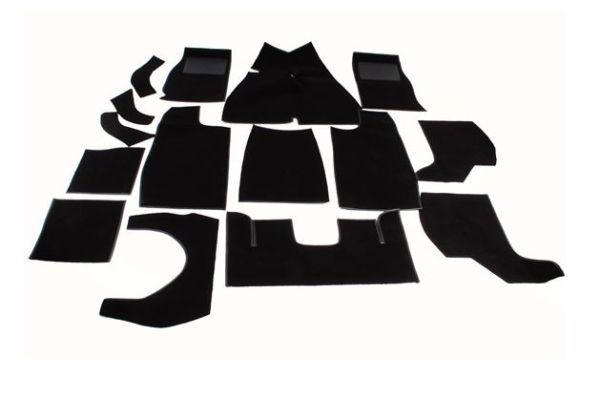 1-JUEGO DE ALFOMBRAS DE LANA-Alta calidad-Negro