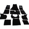 02-JUEGO DE ALFOMBRAS TUPIDAS-Alta calidad-Negro