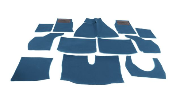 02-JUEGO DE ALFOMBRAS TUPIDAS-Alta calidad-Azul