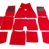 02-JUEGO DE ALFOMBRA DE LANA-Alta calidad-Rojo
