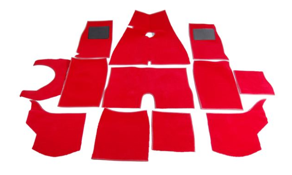 2-JUEGO DE ALFOMBRA DE LANA-Alta calidad-Rojo