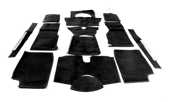 1-JUEGO DE ALFOMBRAS TUPIDAS-Alta calidad-Negro