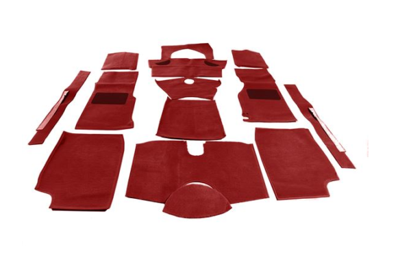 1-JUEGO DE ALFOMBRAS TUPIDAS-Alta calidad-Rojo