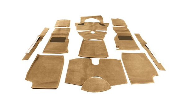 1-JUEGO DE ALFOMBRAS TUPIDAS-Alta calidad-Beige