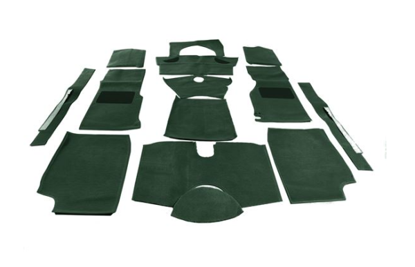 1-JUEGO DE ALFOMBRAS TUPIDAS-Alta calidad-Verde