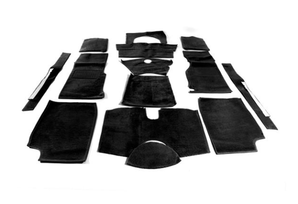 1-JUEGO DE ALFOMBRAS DE LANA-Alta calidad-Negro