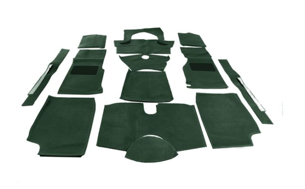1-JUEGO DE ALFOMBRA DE LANA-Alta calidad-Verde
