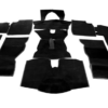01-JUEGO DE ALFOMBRAS TUPIDAS-Alta calidad-Negro
