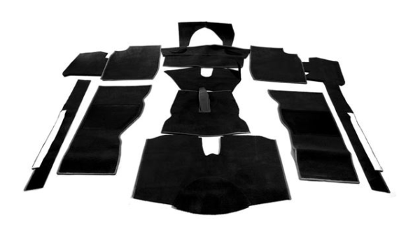 1-JUEGO DE ALFOMBRAS TUPIDAS-Alta calidad-Negro