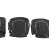 14-KIT DE FUNDAS ASIENTOS DELANTEROS-Negro con ribete blanco-Cuero