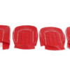 16-KIT DE FUNDAS ASIENTOS DELANTEROS-Rojo con ribete blanco-Cuero