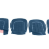 18-KIT DE FUNDAS ASIENTOS DELANTEROS-Azul con ribete blanco-Cuero