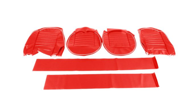 27-KIT DE FUNDAS ASIENTOS DELANTEROS-Rojo cherokee con ribete blanco-Vinilo