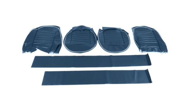 31-KIT DE FUNDAS ASIENTOS DELANTEROS-Azul con ribete blanco-Cuero
