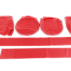 04-KIT DE FUNDAS ASIENTOS DELANTEROS-Rojo mate con ribetes blancos-Cuero