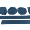 9-KIT DE FUNDAS ASIENTOS DELANTEROS-Azul con ribete blanco-Cuero