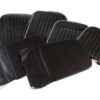23-KIT DE FUNDAS ASIENTOS DELANTEROS-Negro con ribete blanco-Vinilo
