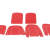 33-KIT DE FUNDAS ASIENTOS DELANTEROS-Rojo mate con ribete blanco-Vinilo