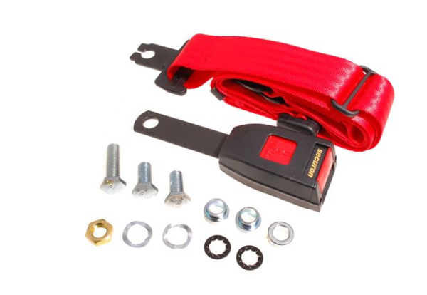 01-KIT DE CINTURÓN  DE SEGURIDAD DTRO.-Tipo estático-15cm-Rojo