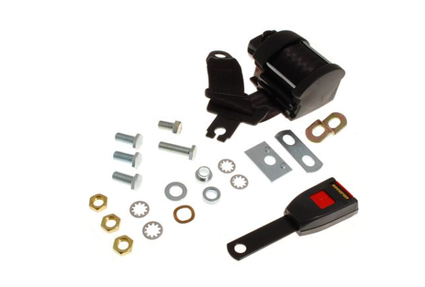 01-KIT DE CINTURON  DE SEGURIDAD DTRO.-Carreta de inercia-3 puntos-15cm-Negro