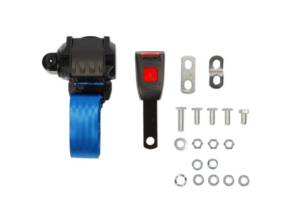 01-KIT DE CINTURON  DE SEGURIDAD DTRO.-Carreta de inercia-3 puntos-15cm-Azul
