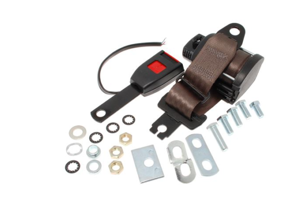 1-KIT DE CINTURON  DE SEGURIDAD DTRO.-Carreta de inercia-3 puntos-Con cableado-15cm-Gris