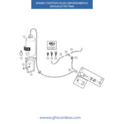 BOMBA Y DEPÓSITO AGUA LIMPIAPARABRISAS MANUAL TR2-TR4A