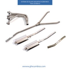 SISTEMA DE ESCAPE DEPORTIVO ACERO INOX. TR4A SISTEMA B