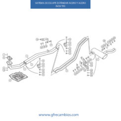 SISTEMA DE ESCAPE ESTÁNDAR DE ACERO Y ACERO INOX. TR5
