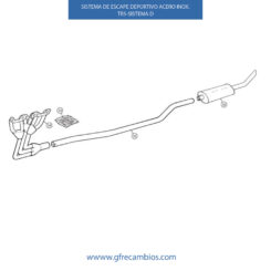 SISTEMA DE ESCAPE DEPORTIVO ACERO INOX. TR5 SISTEMA D