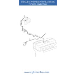 DRENAJE DE AFORADOR A VENTILACIÓN DEL FILTRO DE COMBUSTIBLE