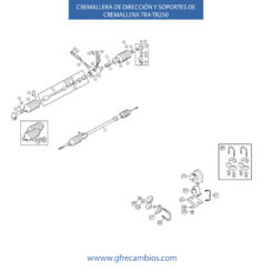 CREMALLERA DE DIRECCIÓN Y SOPORTES DE CREMALLERA TR4-TR250