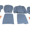 1-KIT DE FUNDAS ASIENTO-Cuero-Azul sombra-2 asientos