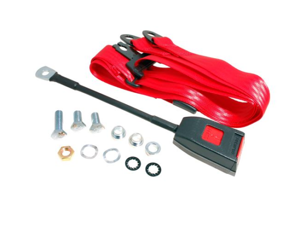 1-KIT DE CINTURÓN  DE SEGURIDAD DTRO.-Tipo estático-30cm-Rojo