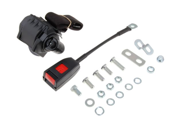 1-KIT DE CINTURON  DE SEGURIDAD DTRO.-Carreta de inercia-3 puntos-30cm-Negro