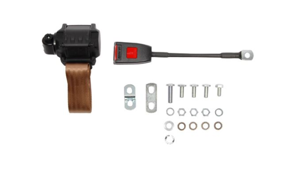 1-KIT DE CINTURON  DE SEGURIDAD DTRO.-Carreta de inercia-3 puntos-30cm-Beige