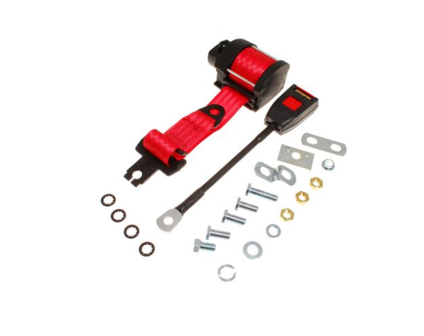 1-KIT DE CINTURON  DE SEGURIDAD DTRO.-Carreta de inercia-3 puntos-30cm-Rojo